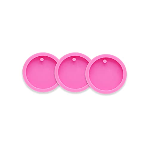 AMZTOART 3pc 2in Circle with Hole Blank Keychain Resin Crafting Silicone Mold Crafts Epoxy Resin Art DIY with 10PC Key Ring(DY0079+DY0079+DY0079) - Image 4