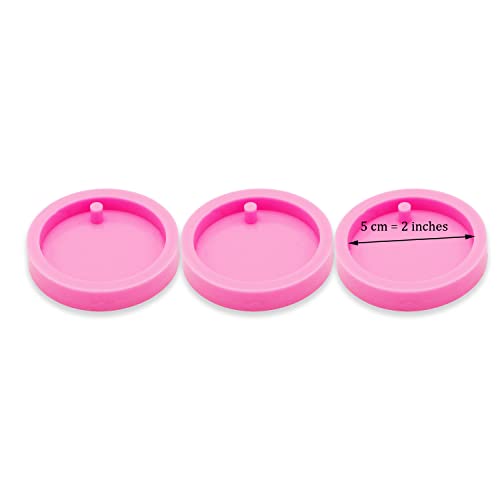 AMZTOART 3pc 2in Circle with Hole Blank Keychain Resin Crafting Silicone Mold Crafts Epoxy Resin Art DIY with 10PC Key Ring(DY0079+DY0079+DY0079) - Image 5
