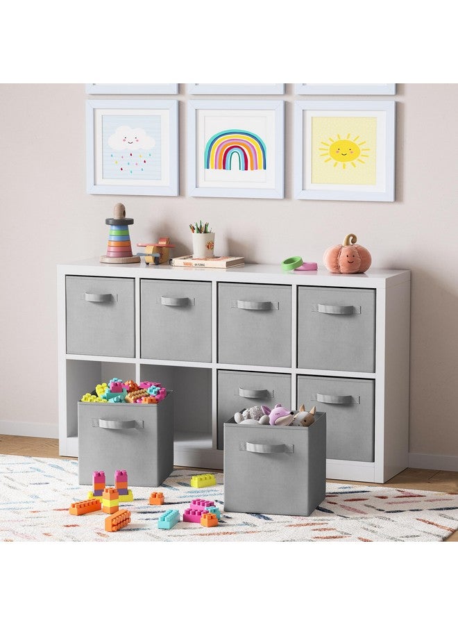 Royexe Fabric Storage Cubes for Cube Organizer - 8 Pack Heavy Duty Light Grey Storage Bins - 11 Inch Cube Storage Bin, Use As A Clothes Storage Box In Closet, Baskets For Shelves or Cubbies Storage Organizer - Image 5