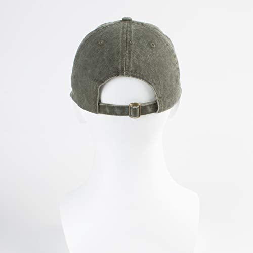 LANGZHEN Unisex Baseball Cap 100% Cotton Fits Men Women Washed Denim Adjustable Dad Hat(Army Green) - Image 5