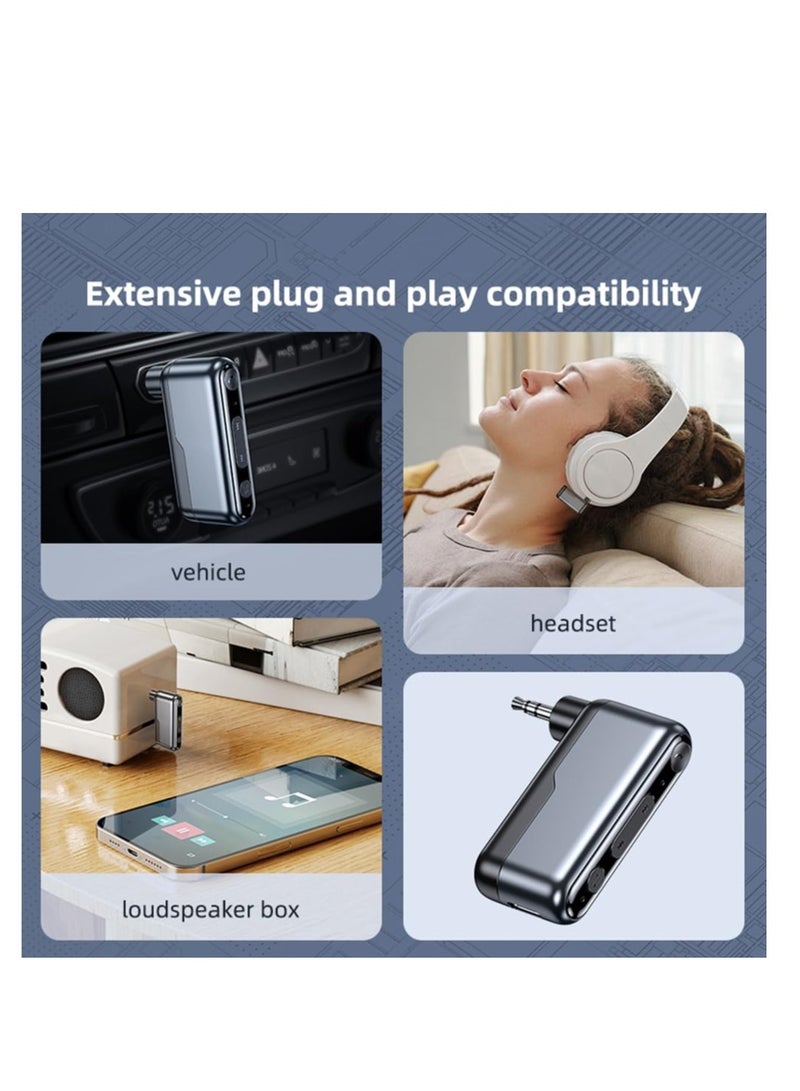 Excefore Bluetooth 5.3 AUX Adapter for Car, 3.5mm Auxiliary Wireless Audio Receiver, Bluetooth Receiver for Car Music/Hands-Free Calling, 12H Battery Life, for Car/Home Stereo (1 Pcs) - Image 4