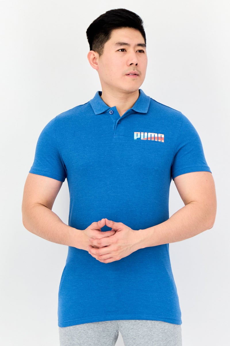 PUMA Men Slim Fit Short Sleeves Outdoor Polo Shirt, Vallarta Blue - Image 1