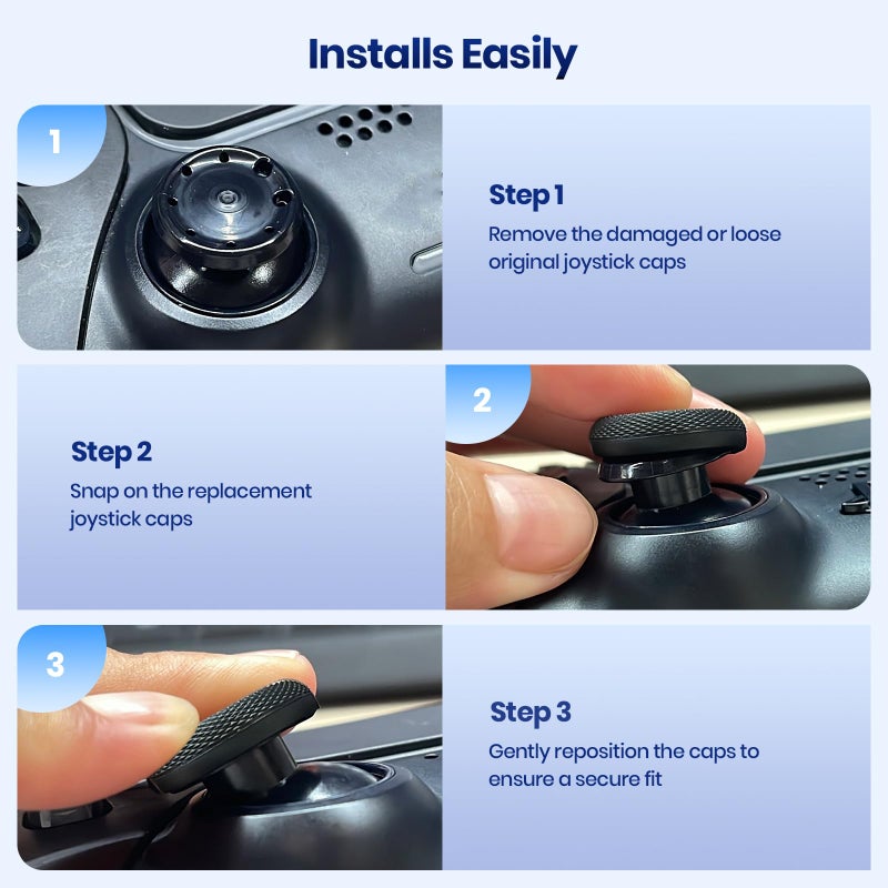 NEWDERY Joystick Replacement Grip Caps for PS4/PS5 Controller, for PS5/PS4 Thumb Grips Caps, Anti-Stickiness, Anti-Slip, Anti-Scratch, Anti-Fingerprint, for PS4/PS5 Joystick Caps-(12pcs) - Image 4