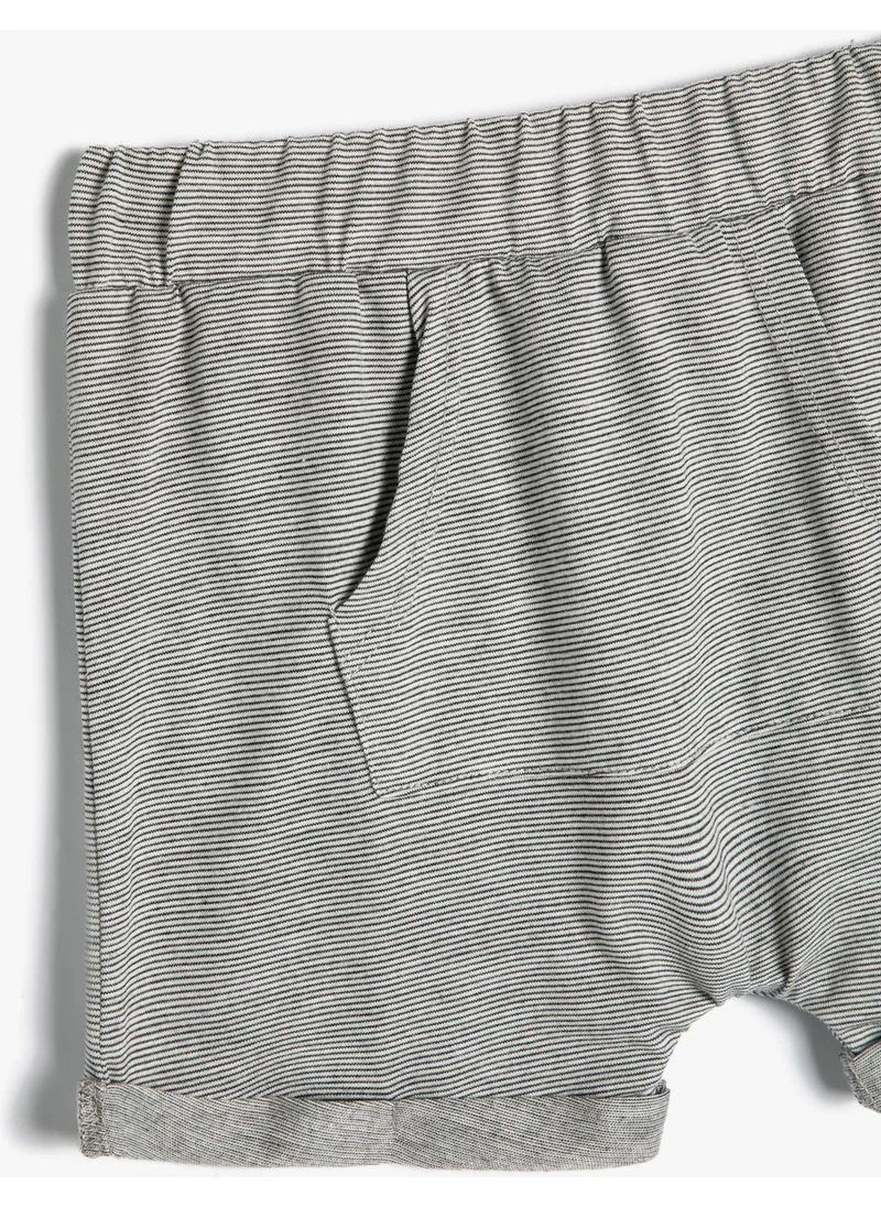 كوتون Baby Kangaroo Pocket Shorts with Elastic Waist