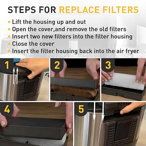 EUSTREER 12 Pcs Air Fryer Replacement Filters for 6QT Instant Vortex Plus Air Fryer with ClearCook and OdorErase, Replacement Odor Erase Air Filters for Instant Vortex Plus 6QT - Image 5