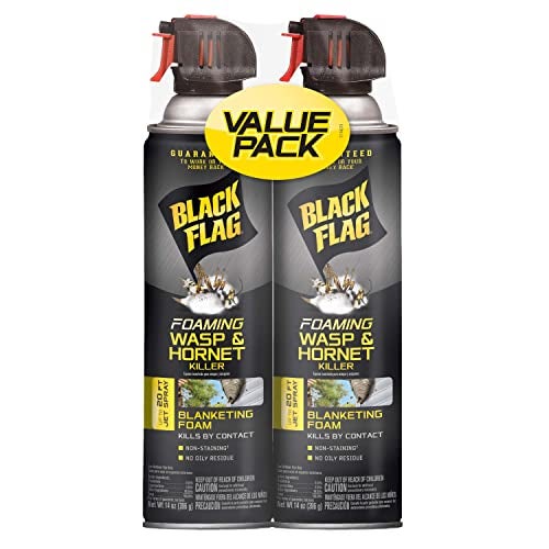 Black Flag Foaming Wasp and Hornet Killer 14 Ounces, Aerosol Insecticide Spray, 2 Pack - Image 1