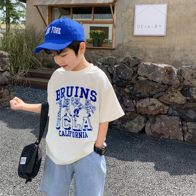 Children's Wear Children's Short-sleeved T-shirt Boys Summer 2022 New Korean Style Baby's Half-sleeved Top Trendy Handsome T-shirt - Image 2