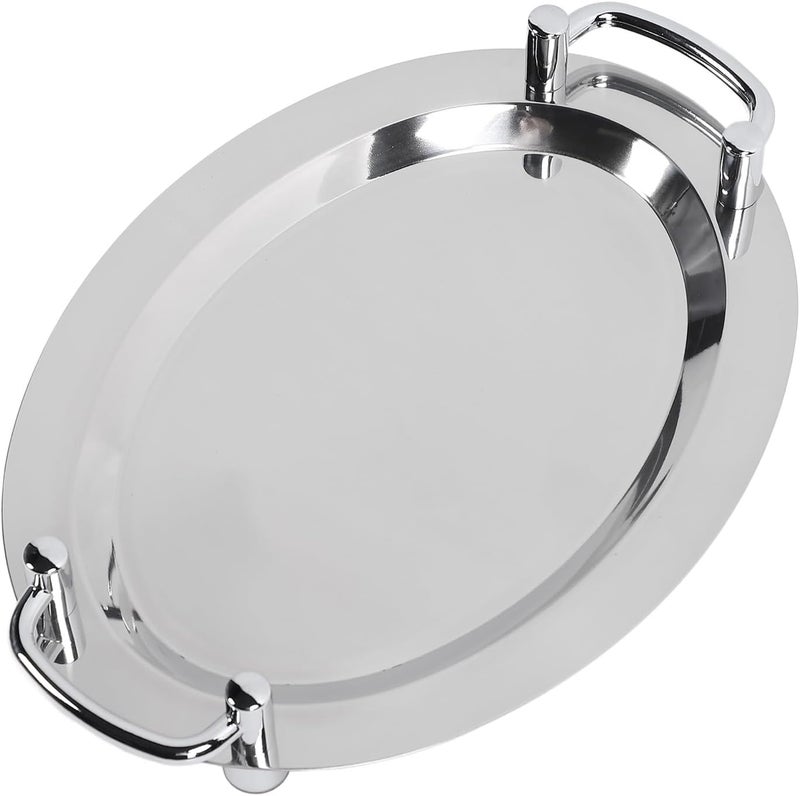 Stainless Steel with Handle, Egg Shape, 46cm Length - Bright Mirror Finish, Ergonomic Carrying, Ideal for Hotel and Restaurant Serving (Egg Shape (Length 46cm/18.11in)) - Image 2