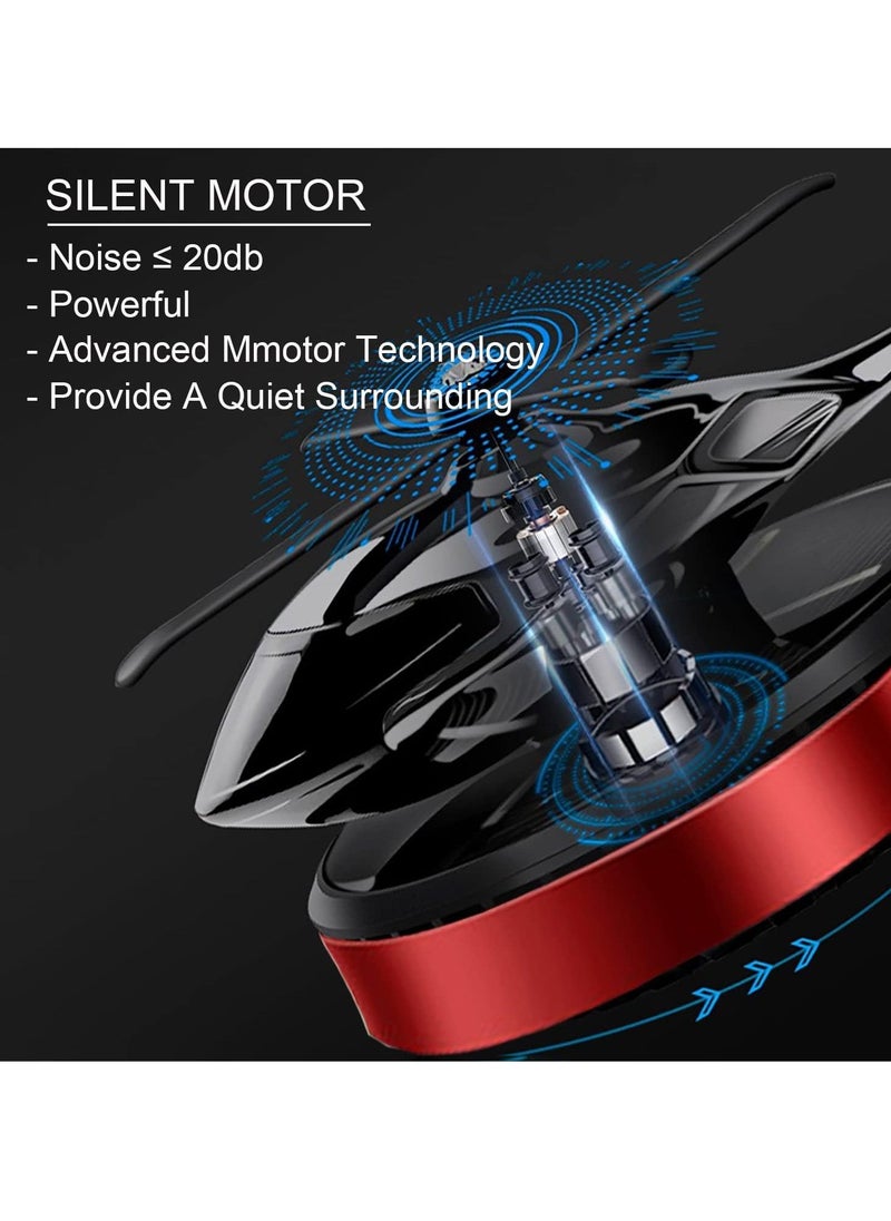 JAJEEK Al Alloy Solar Powered Rotating Helicopter Shape Car Air Purifier – Stylish Interior Décor for Home & Car, Eco-Friendly Aromatherapy Diffuser & Air Freshener (Red) - Image 4