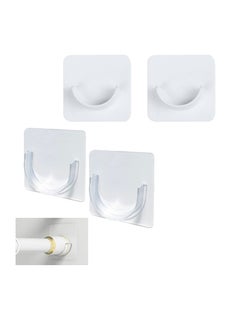 RATSAW Adhesive Shower Curtain Rod Holder 4 Pack Shower Rod Holder Wall Mount Holder For Shower Curtain Rod For Wall Stick  - Image 1