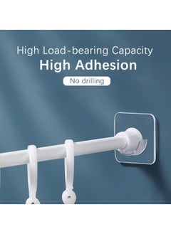 RATSAW Adhesive Shower Curtain Rod Holder 4 Pack Shower Rod Holder Wall Mount Holder For Shower Curtain Rod For Wall Stick  - Image 4