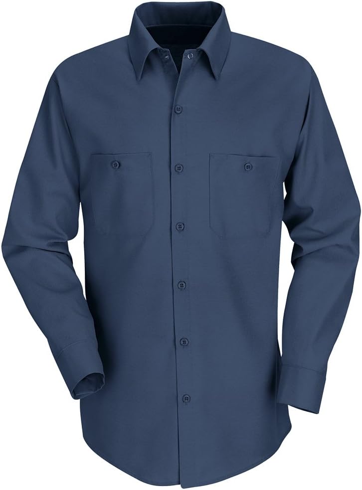 Red Kap Men's Long Sleeve Industrial Work Shirt - Regular Fit Utility Button-Up in Navy, XXL Tall - Image 4