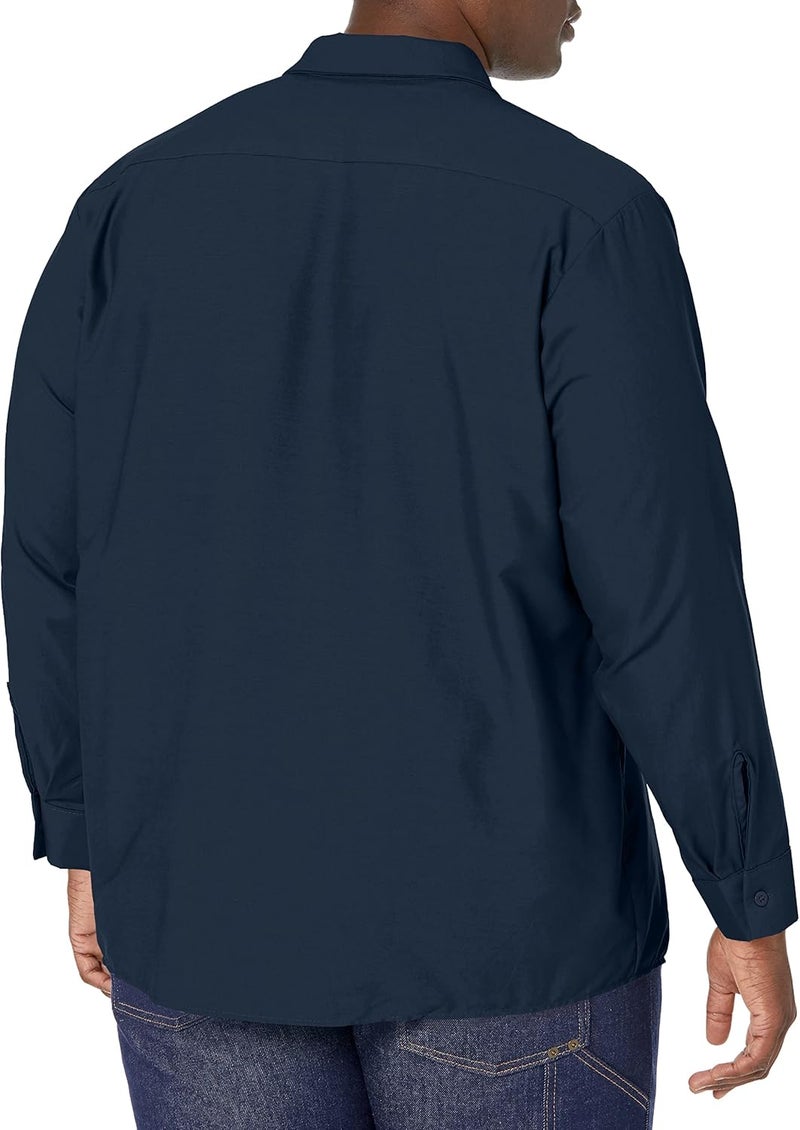 Red Kap Men's Long Sleeve Industrial Work Shirt - Regular Fit Utility Button-Up in Navy, XXL Tall - Image 2