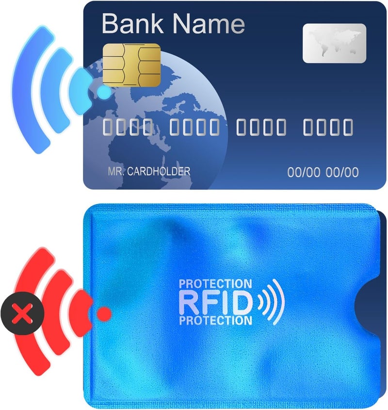 10 عبوات من أغطاقات حجب RFID، حاملات لحماية بطاقات الائتمان وبطاقات الهوية، حماية من سرقة الهوية للرجال والنساء - Image 4