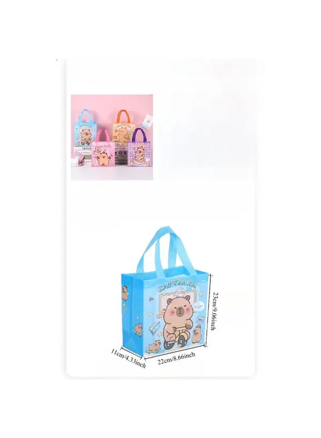 Pink Capybara Cartoon Non Woven Gift Bags With Handles 3 Pack - Image 2