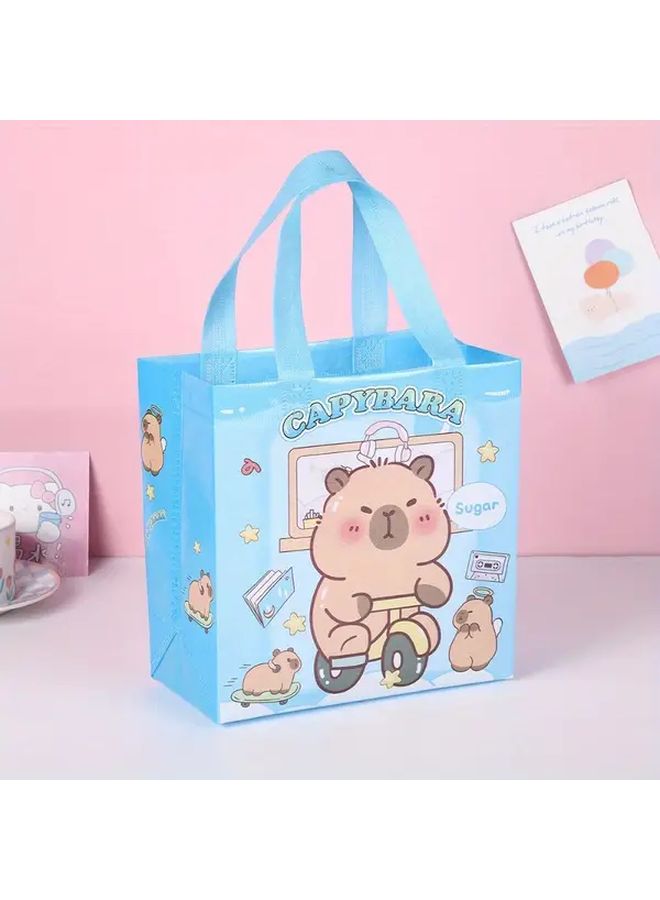 Pink Capybara Cartoon Non Woven Gift Bags With Handles 3 Pack - Image 3