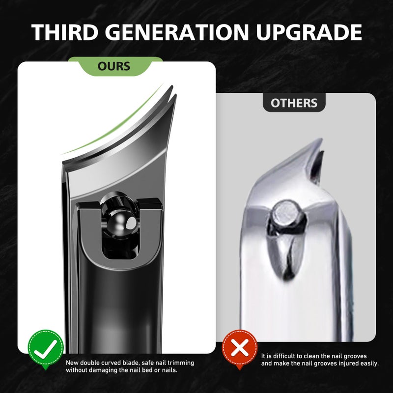 BALUCA Slanted Blade Ingrown Toenail Clippers for Thick Toenails, Angled Toe Nail Fingernail Cutter Trimmer for Seniors and Men - Black - Image 4