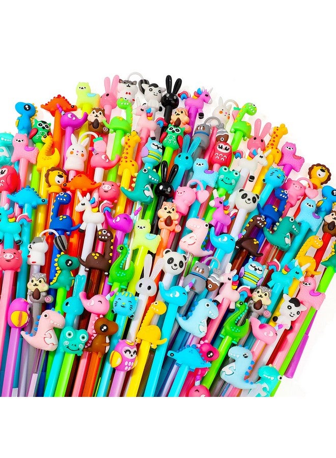 Handepo Cute Cartoon Gel Ink Pens Cartoon Animal Writing Pens 0.5 Mm Black Ink Cool Pens Kawaii Fun Pens For Kids Novelty Pens For School Office Home Supplies Student Kids Gift, 50 Assorted Styles (100 Pcs) - Image 1