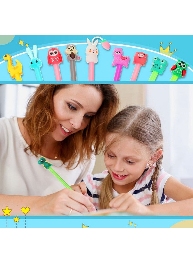 Handepo Cute Cartoon Gel Ink Pens Cartoon Animal Writing Pens 0.5 Mm Black Ink Cool Pens Kawaii Fun Pens For Kids Novelty Pens For School Office Home Supplies Student Kids Gift, 50 Assorted Styles (100 Pcs) - Image 5