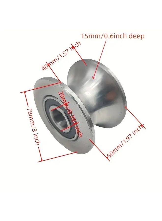Heavy Duty 6204 Dual Bearing U Groove Roller Pulley 20mm Bore 45 Steel Wire Rope Lifting - Image 3
