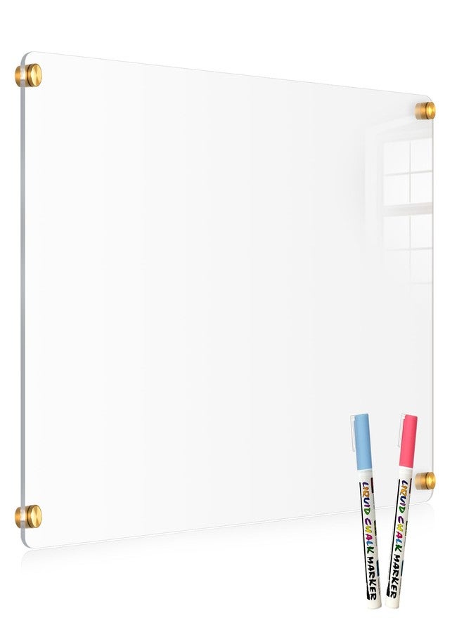 QUEENLINK Acrylic Dry Erase Board for Wall, 36 "x 24" Black Non-Magnetic Acrylic Wall Memo Board, Large Clear Family Planner White Board for Home and Office - Blank - Image 1