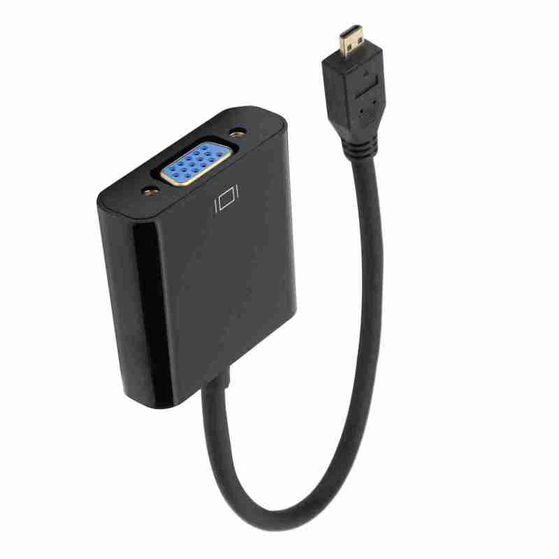 Micro HDMI To VGA Converter Adapter: 1080P HDCP Support, Power Supply Function, Oxygen-free Copper Conductor, 24K Gold-plated Plug, High-performance Conversion Chip - Plug And Play, Stable HD Transmis - Image 4