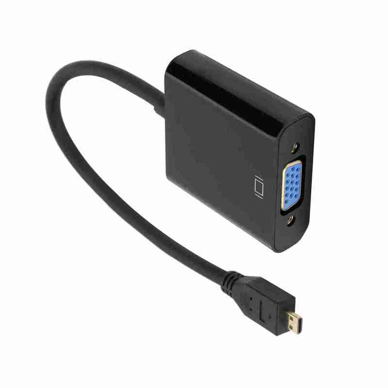 Micro HDMI To VGA Converter Adapter: 1080P HDCP Support, Power Supply Function, Oxygen-free Copper Conductor, 24K Gold-plated Plug, High-performance Conversion Chip - Plug And Play, Stable HD Transmis - Image 2