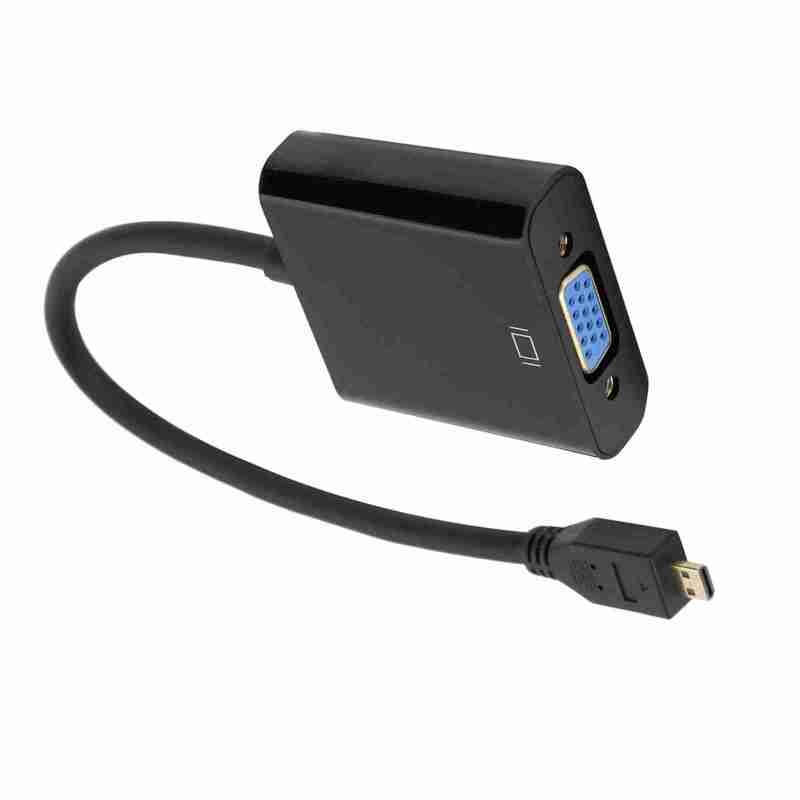 Micro HDMI To VGA Converter Adapter: 1080P HDCP Support, Power Supply Function, Oxygen-free Copper Conductor, 24K Gold-plated Plug, High-performance Conversion Chip - Plug And Play, Stable HD Transmis - Image 3