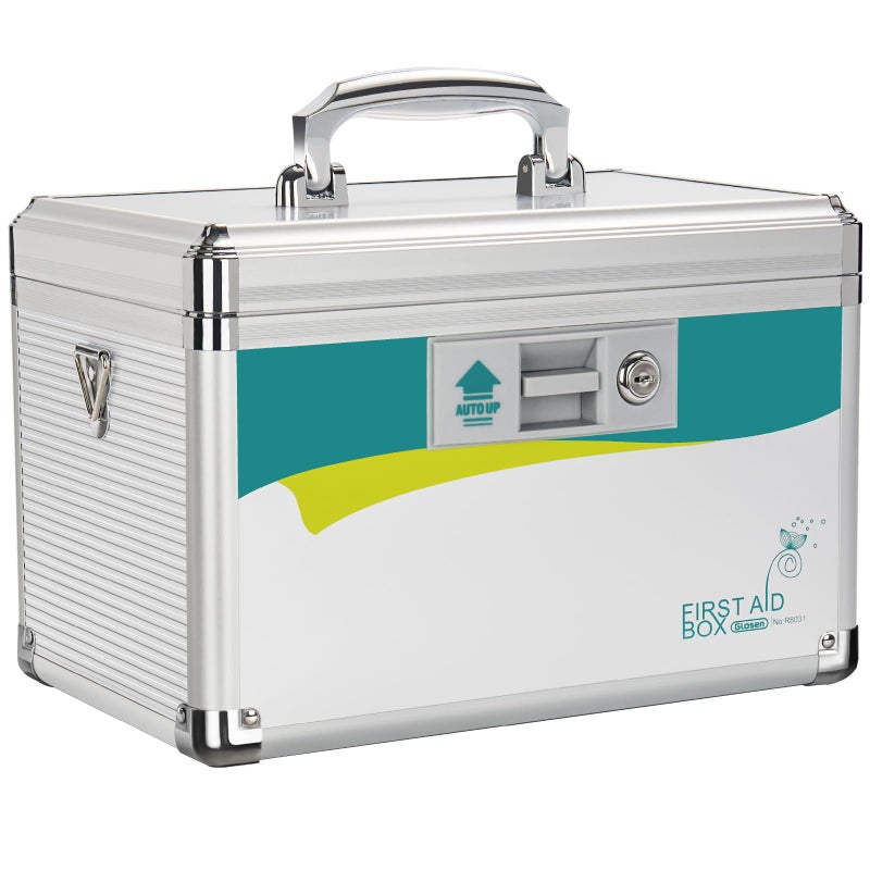 GLOSEN Glosen Medicine Lock Boxlocking medicine box Security Lock BoxesMedium 12 x 768 x 787 Inch with removable storage pocketlock box First Aid Key Safe BoxLock Box for Medication 