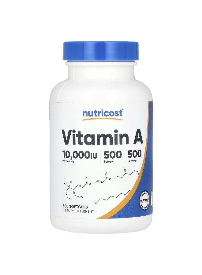 Nutricost, Vitamin A, 10,000 IU, 500 Softgels (Packaging may vary)
