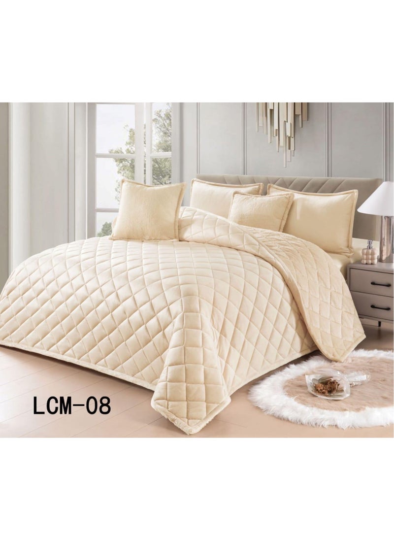 ماركة غير محددة مفرش راحة نفرين مضغوط وجهين مخمل وفرو6قطع 240×220 