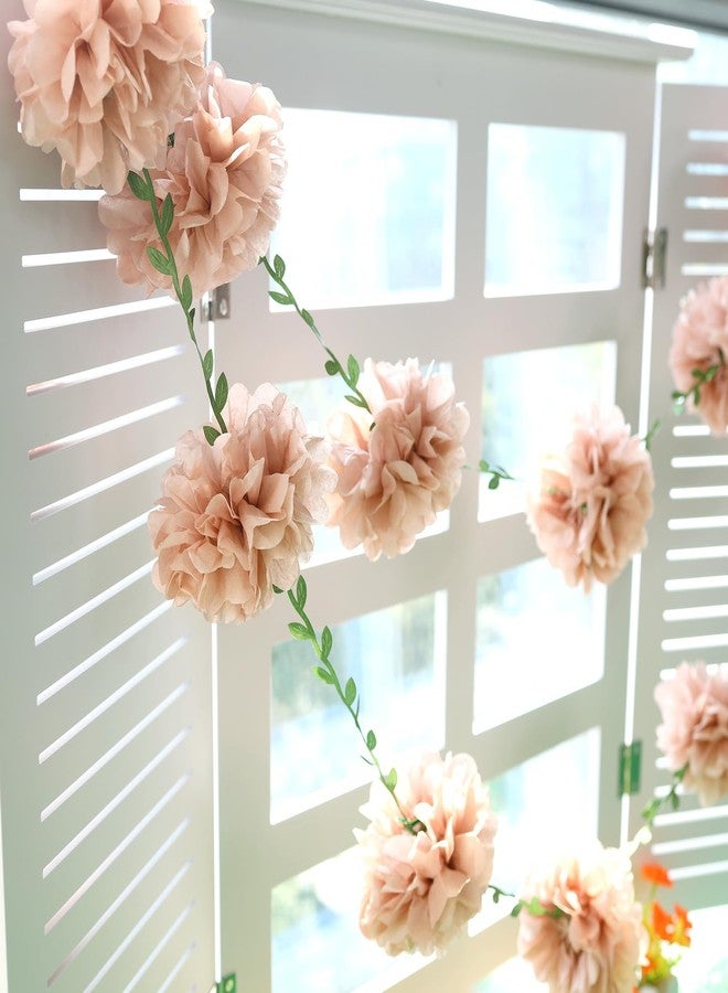 Homarkable Nude Tissue Paper Pom Pom Garlands, Paper Flowers for Birthday Decorations, Baby Shower, Wedding Engagement, Bridal Shower, Spring Summer Party Decorations - Image 4