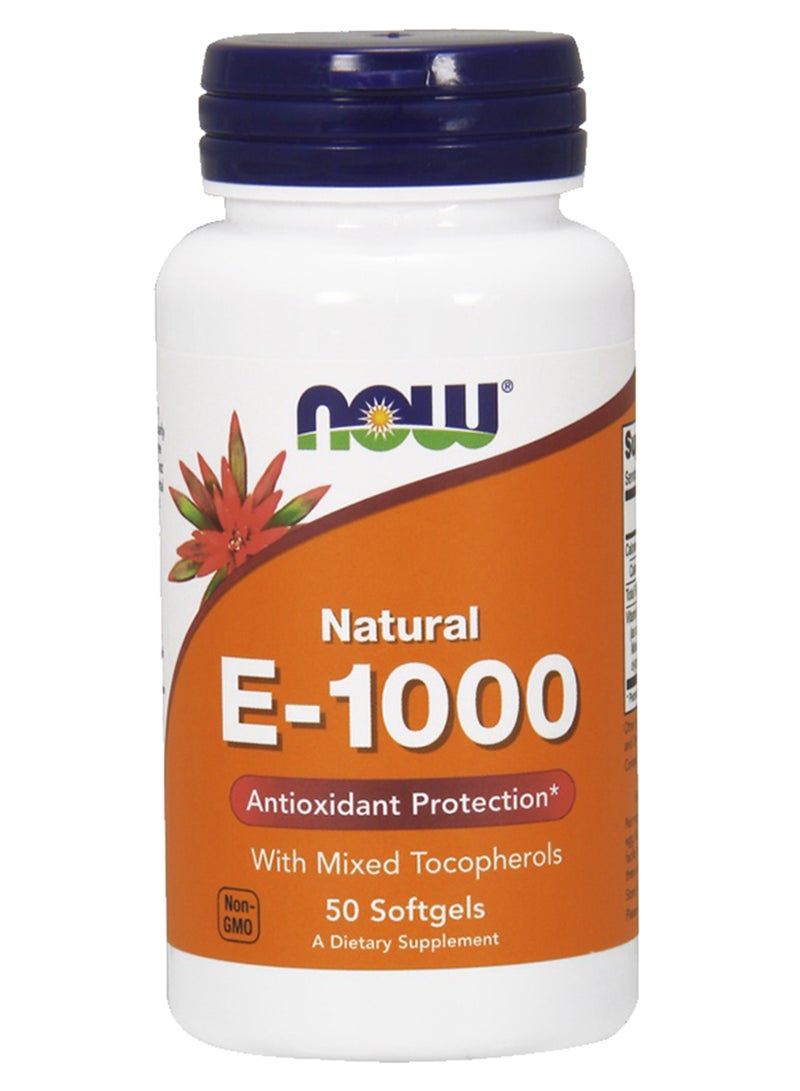 Now Vitamin E-1000 Mg Mixed Tocopherols Softgels 50'S