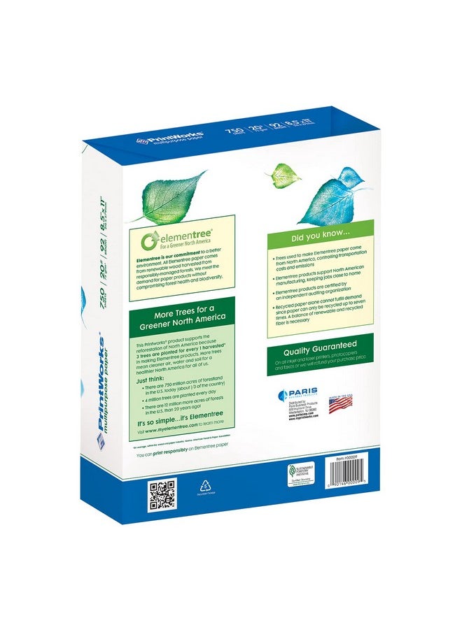 PrintWorks Printworks Multipurpose Paper, 20 Pound, 92 Bright, 750 Sheets, 8.5x11 Inches (00009),White  - Image 2