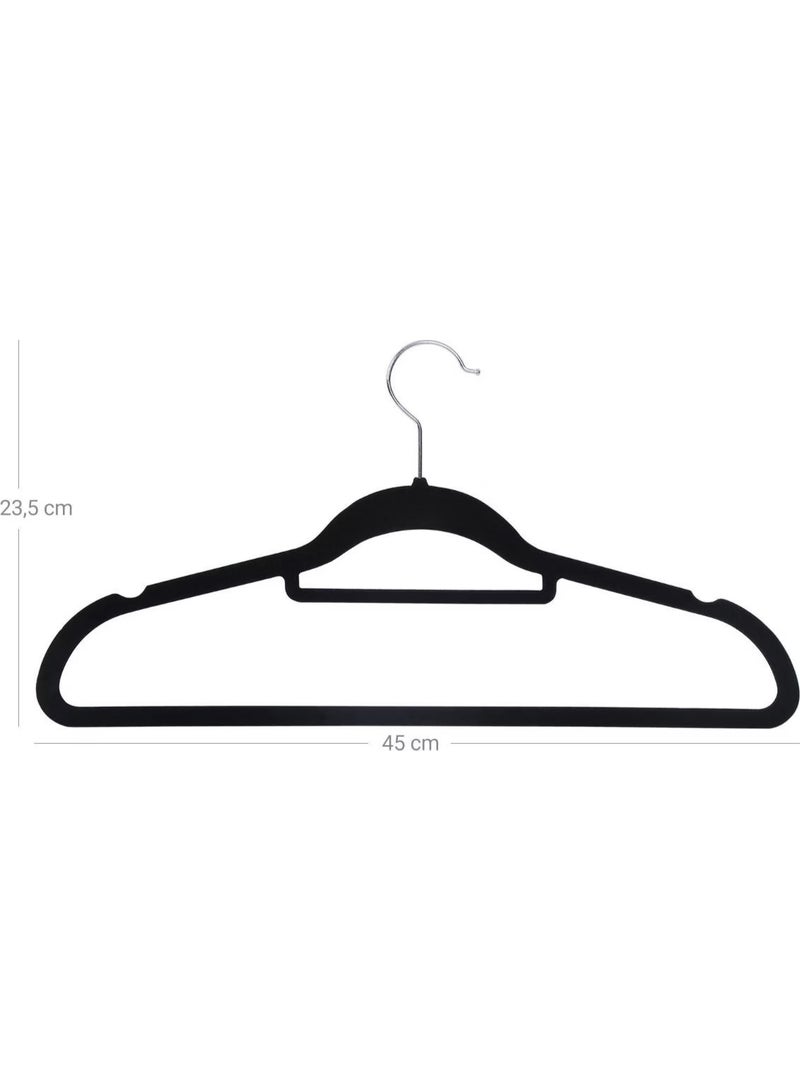 Happy Home Set of 20 Non-Slip Velvet Hangers - Durable Clothes Hangers with Soft Velvet Surface to Protect Clothes, 360 Degree Swivel Hook for Easy and Flexible Hanging - Hangers for Suits, Dresses, Shirts, and Pants - Elegant Black Color for Closet Organization and Arrangement - Image 2