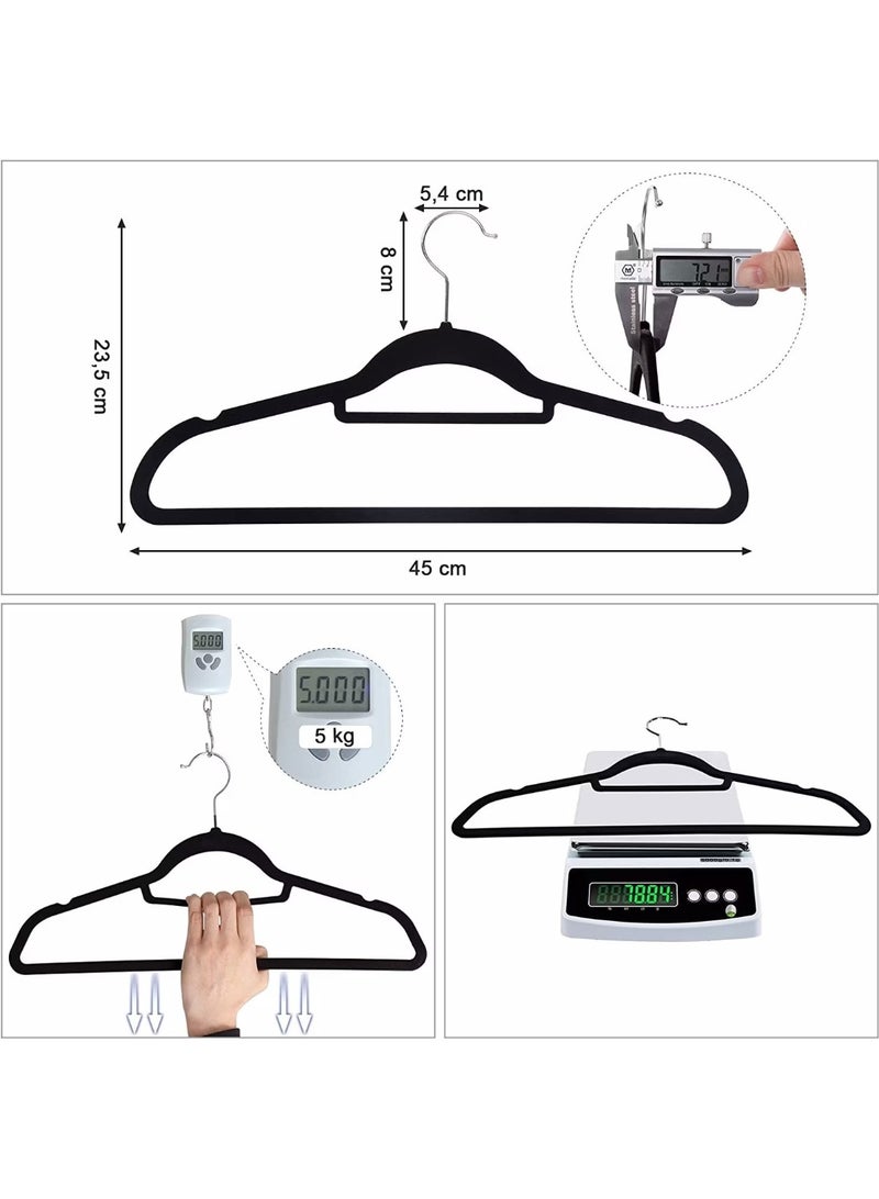 Happy Home Set of 20 Non-Slip Velvet Hangers - Durable Clothes Hangers with Soft Velvet Surface to Protect Clothes, 360 Degree Swivel Hook for Easy and Flexible Hanging - Hangers for Suits, Dresses, Shirts, and Pants - Elegant Black Color for Closet Organization and Arrangement - Image 4