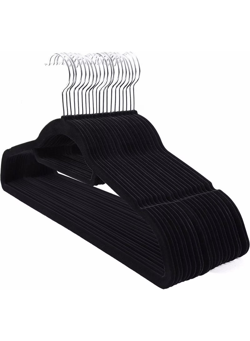 Happy Home Set of 20 Non-Slip Velvet Hangers - Durable Clothes Hangers with Soft Velvet Surface to Protect Clothes, 360 Degree Swivel Hook for Easy and Flexible Hanging - Hangers for Suits, Dresses, Shirts, and Pants - Elegant Black Color for Closet Organization and Arrangement - Image 3