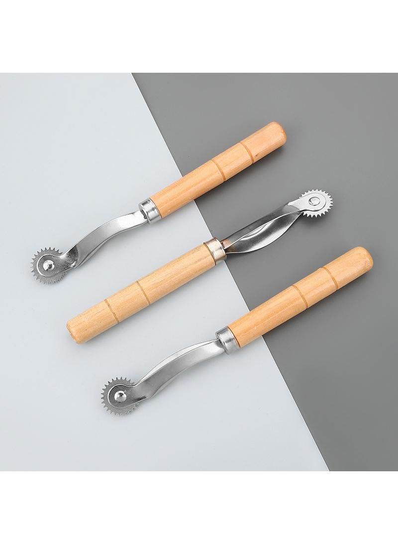Wooden Handle Sharp Teeth Scribing Wheel Tailor Tracing Manual Diy Tool Scribing Non-woven Scribing Wheel  - Image 1