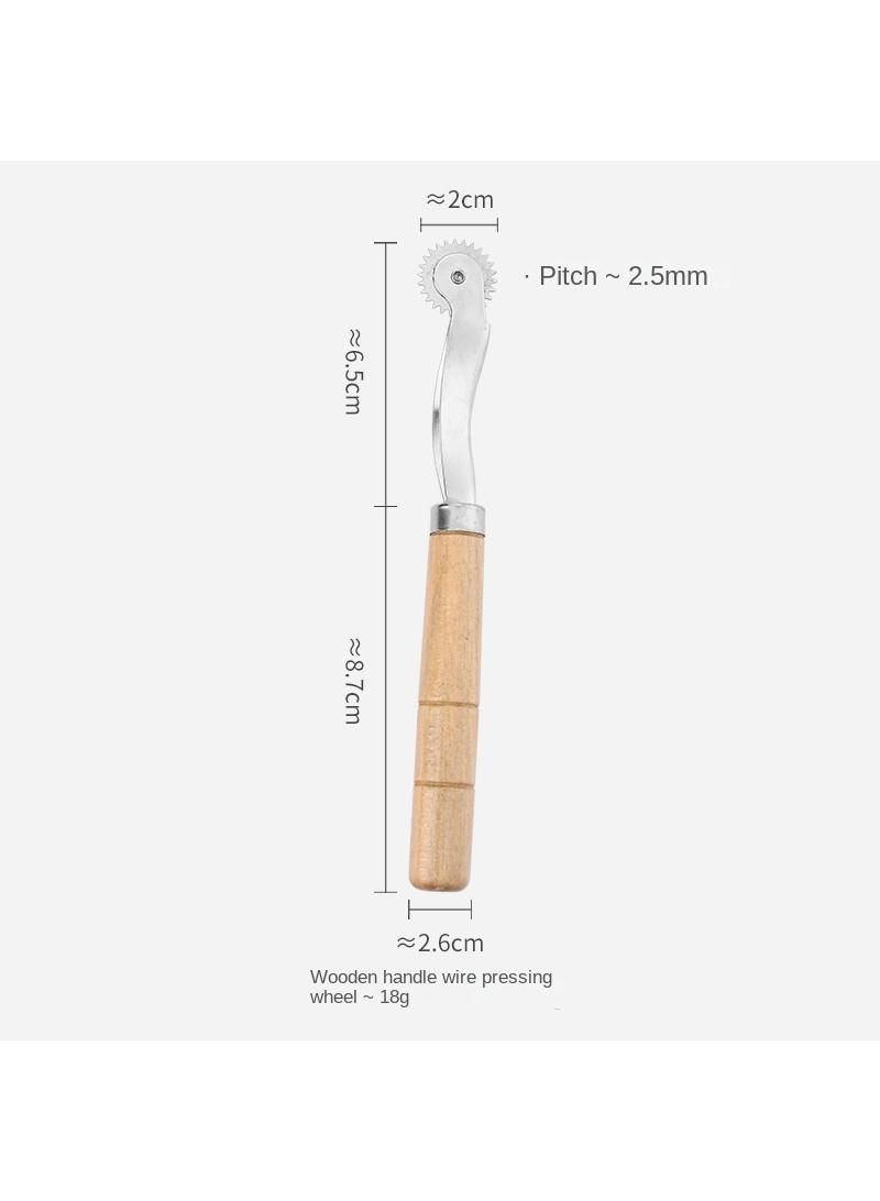Wooden Handle Sharp Teeth Scribing Wheel Tailor Tracing Manual Diy Tool Scribing Non-woven Scribing Wheel  - Image 2