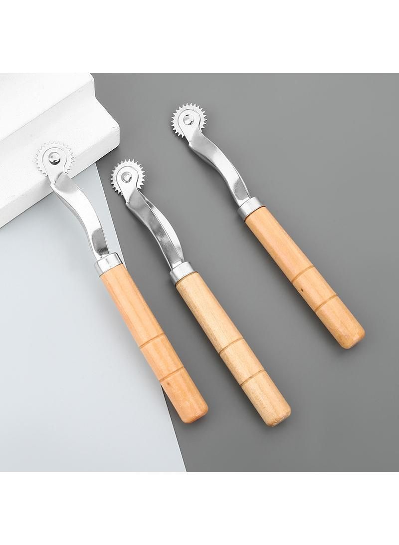 Wooden Handle Sharp Teeth Scribing Wheel Tailor Tracing Manual Diy Tool Scribing Non-woven Scribing Wheel  - Image 4