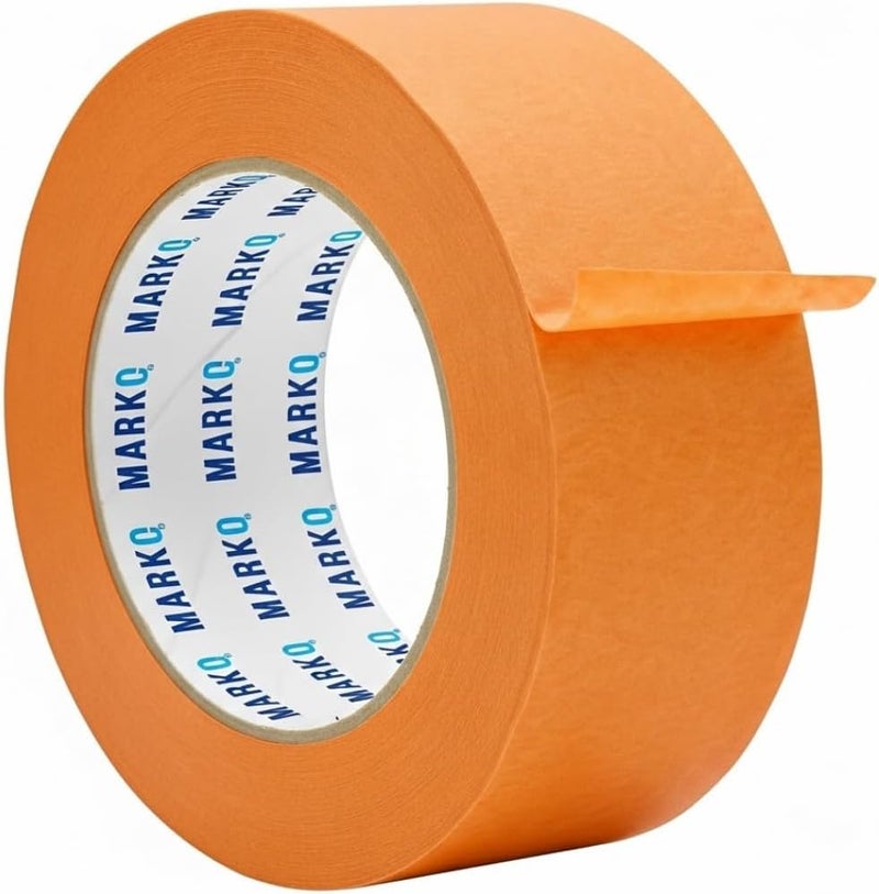 MARKQ Masking Tape Orange - 2 Inch Width, 20 Yards Long - Clean Removal, Sharp Paint Lines - Ideal for DIY Projects, Labeling, Arts & Crafts (1 Roll) - Image 1
