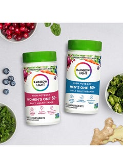 Rainbow Light Multivitamin For Men 50+ Vitamin C D & Zinc Probiotics Men  - Image 5