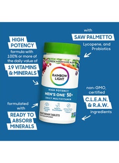 Rainbow Light Multivitamin For Men 50+ Vitamin C D & Zinc Probiotics Men  - Image 3