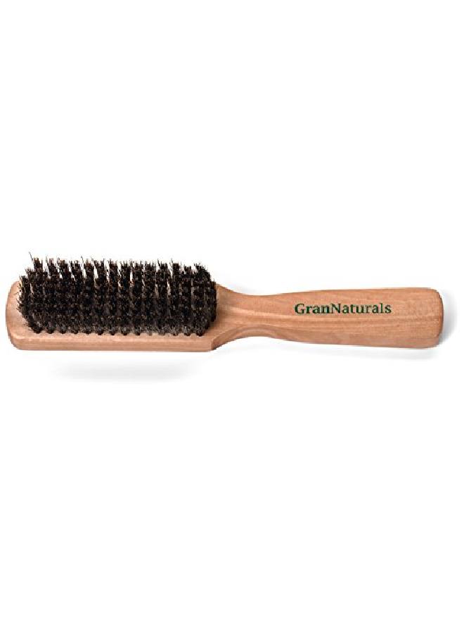 GranNaturals Mens Boar Bristle Hair Brush Natural Wooden Club Style Wave Brush For Men Styling Beard Hairbrush For Fine Thin Or Thick Hair - Image 3