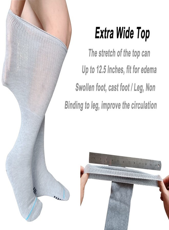 جوارب لورفيدي الطبية للمشي، زوجان، بطانة جوارب بديلة، جوارب أنبوبية طويلة تصل إلى الركبة، جوارب تحت أجهزة المشي الهوائية وأحذية الكسور، غطاء جراحي للساق من الجبس الهوائي - Image 3