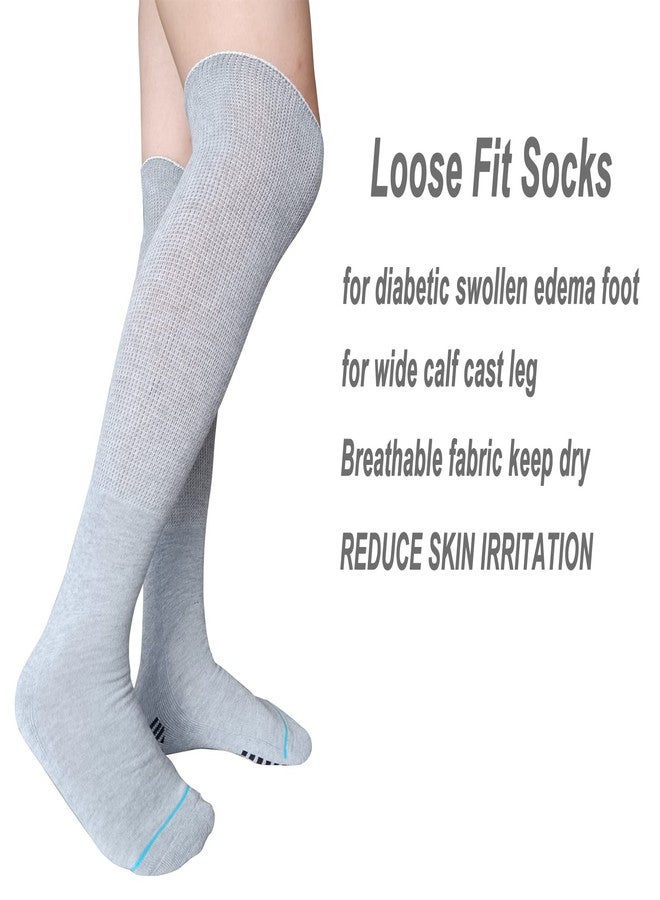 جوارب لورفيدي الطبية للمشي، زوجان، بطانة جوارب بديلة، جوارب أنبوبية طويلة تصل إلى الركبة، جوارب تحت أجهزة المشي الهوائية وأحذية الكسور، غطاء جراحي للساق من الجبس الهوائي - Image 5