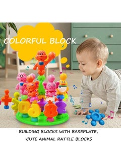 FunBlast Diy Number Building Blocks For Kids28 Pcs Building Blocks With Baseplate Cute Animal Rattle Blocks Educational Learning Toys For Kids Boys Girls Children (Multicolor)  - Image 5