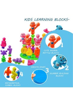 FunBlast Diy Number Building Blocks For Kids28 Pcs Building Blocks With Baseplate Cute Animal Rattle Blocks Educational Learning Toys For Kids Boys Girls Children (Multicolor)  - Image 4