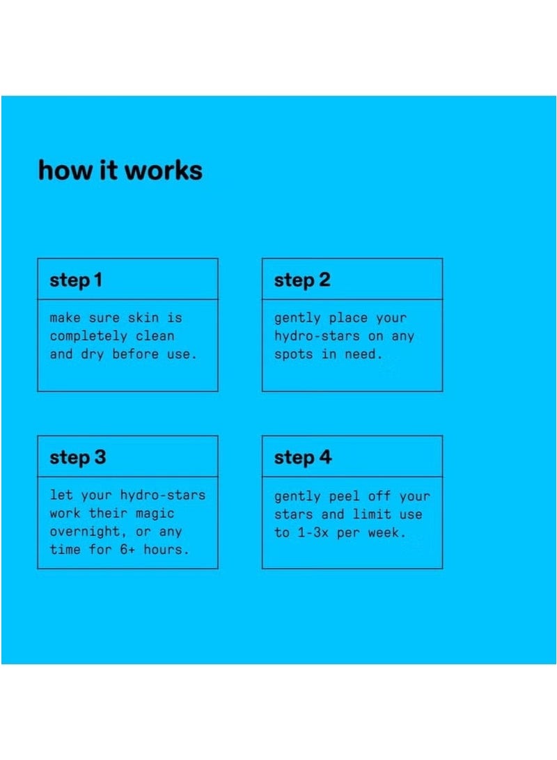 ستارفيس هيدرو ستار + حمض الساليسيليك بقع البثورة والكبير الأزرق المدمج ، يساعد على تقلص وتهدئة البقع العميقة ، شكل نجمة لطيفة ، نباتية ، 32 عدد - Image 5