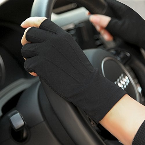 Ylucky Lightweight Summer Fingerless Gloves Men Women UV Sun Protection Driving Cotton Gloves Nonslip Touchscreen Mittens - Image 3